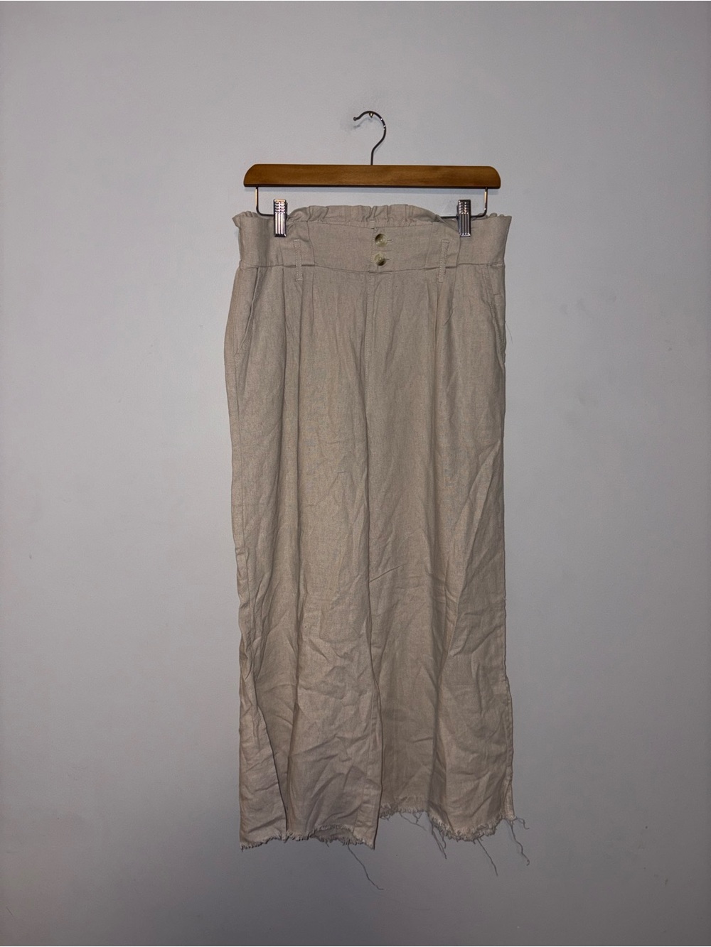 Rewash • Cream Cropped Flared Pants